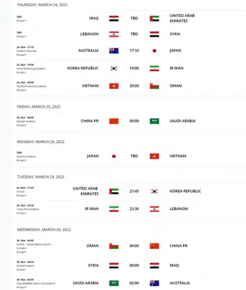 中国男足东亚杯赛程2022赛程表完整(国足赛程时间表2022)